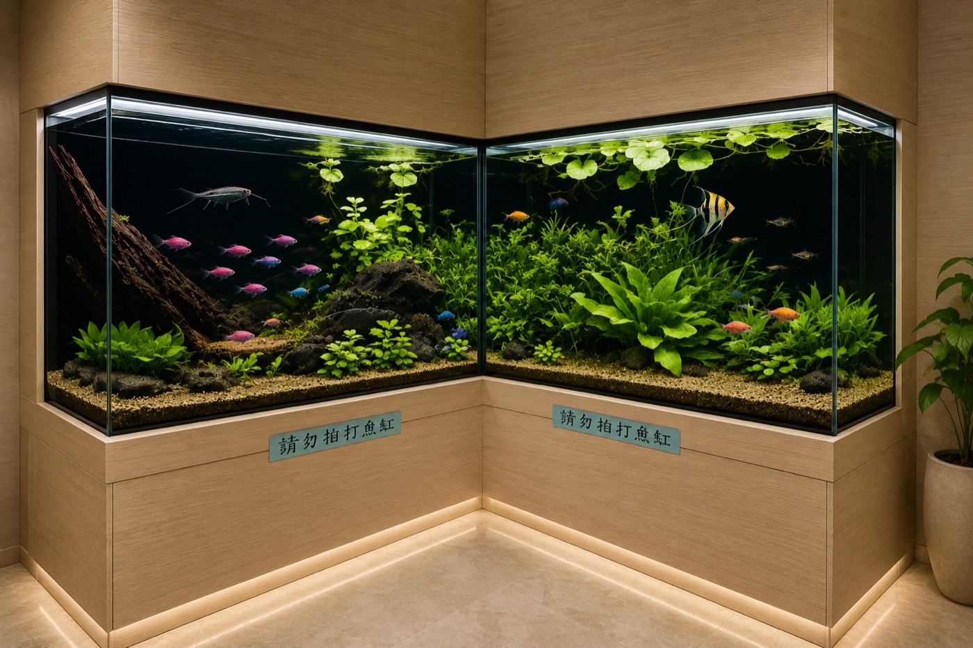 候診區水族造景實景